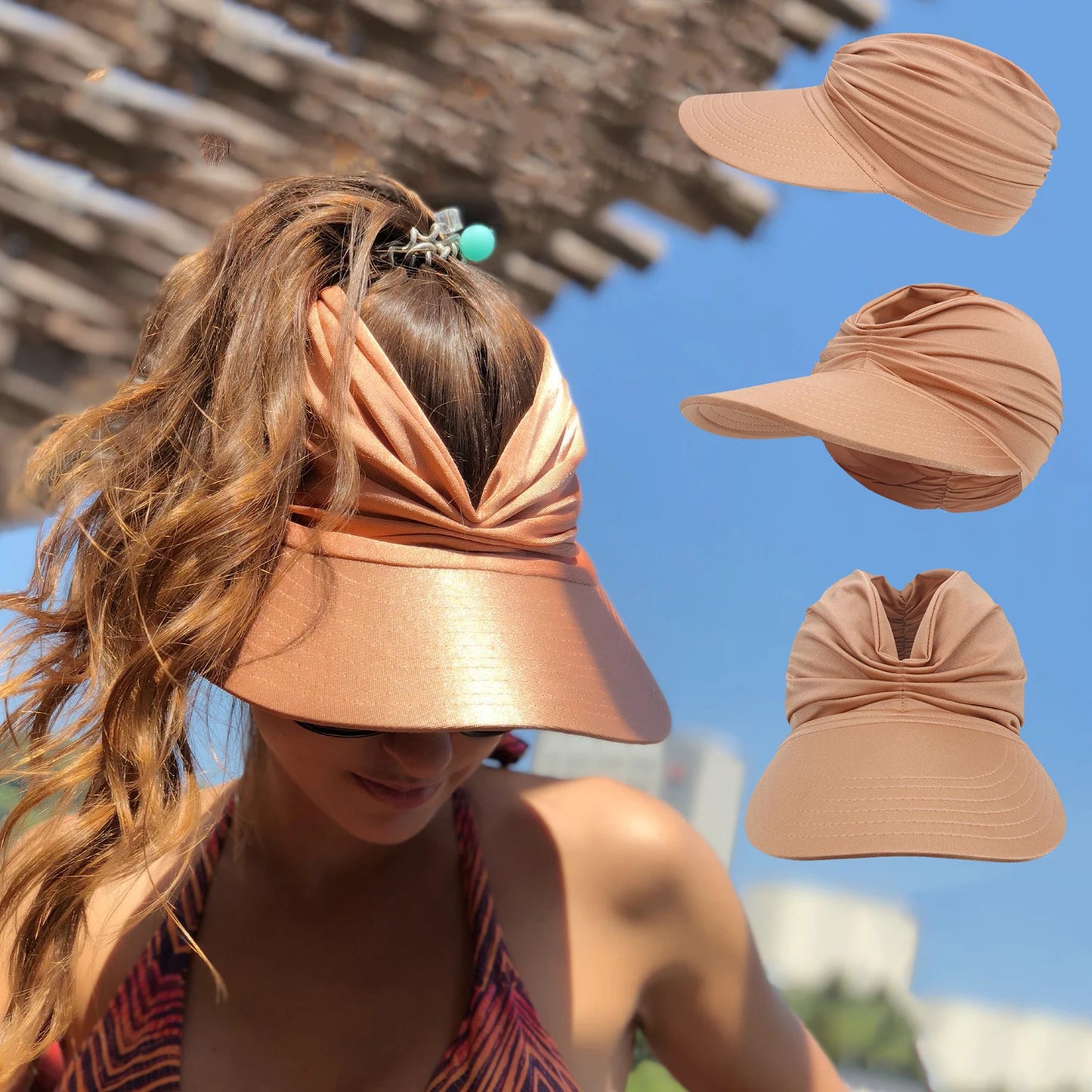 Spring/Summer 2025 new beach sunhat Empty hat for women Sun protection hat for women outdoor sports hat