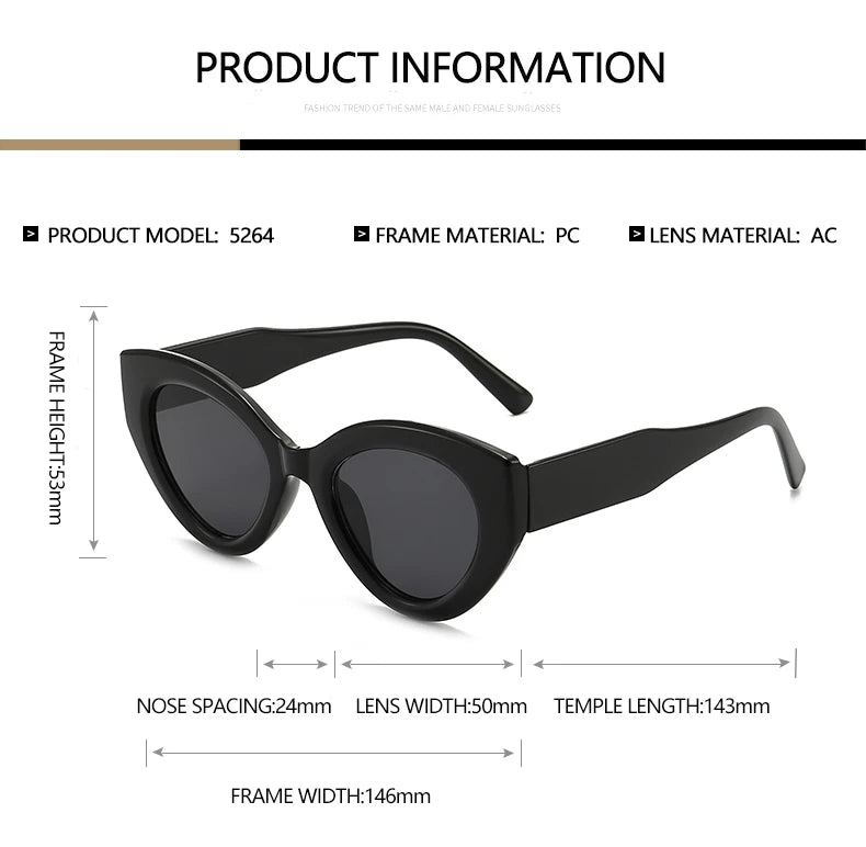 MALUXY Cat-Eye Women Sunglasses